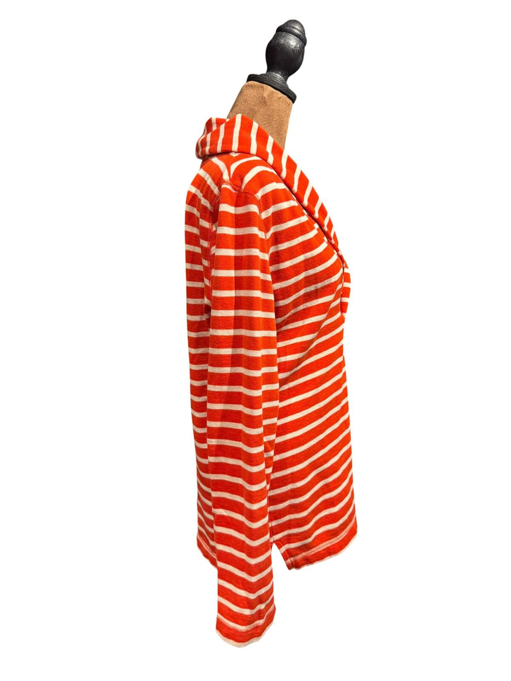 Red and White Striped Pullover Top