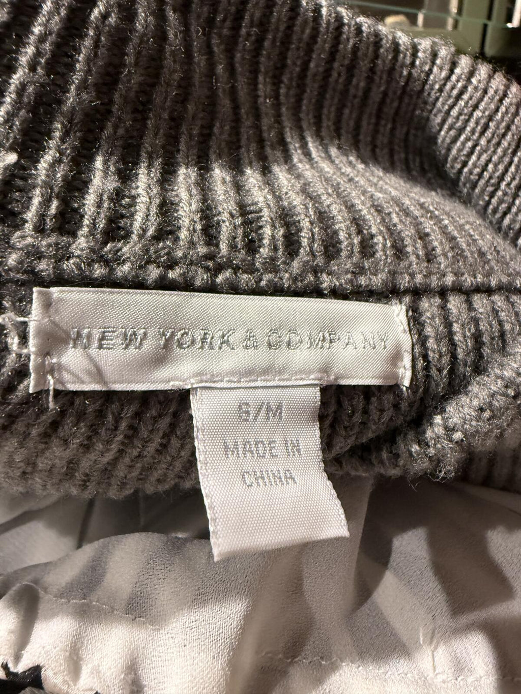 New York & Company Taupe Ribbed Turtleneck Poncho Cape Sweater