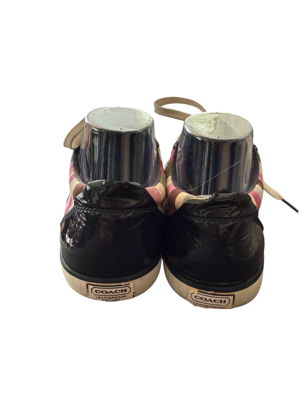 Coach Barrett Striped Leather Low Top Sneakers