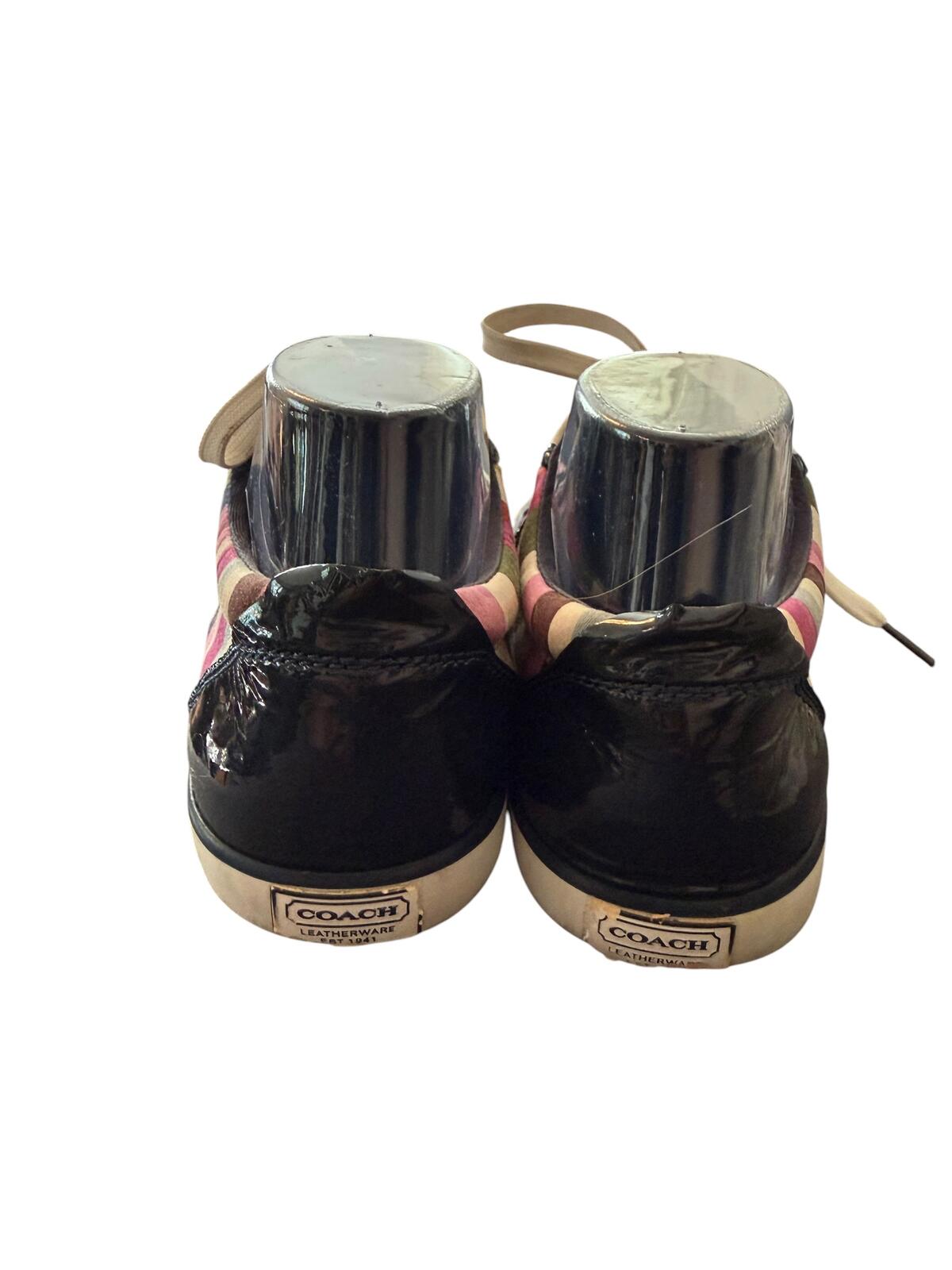 Coach Barrett Striped Leather Low Top Sneakers