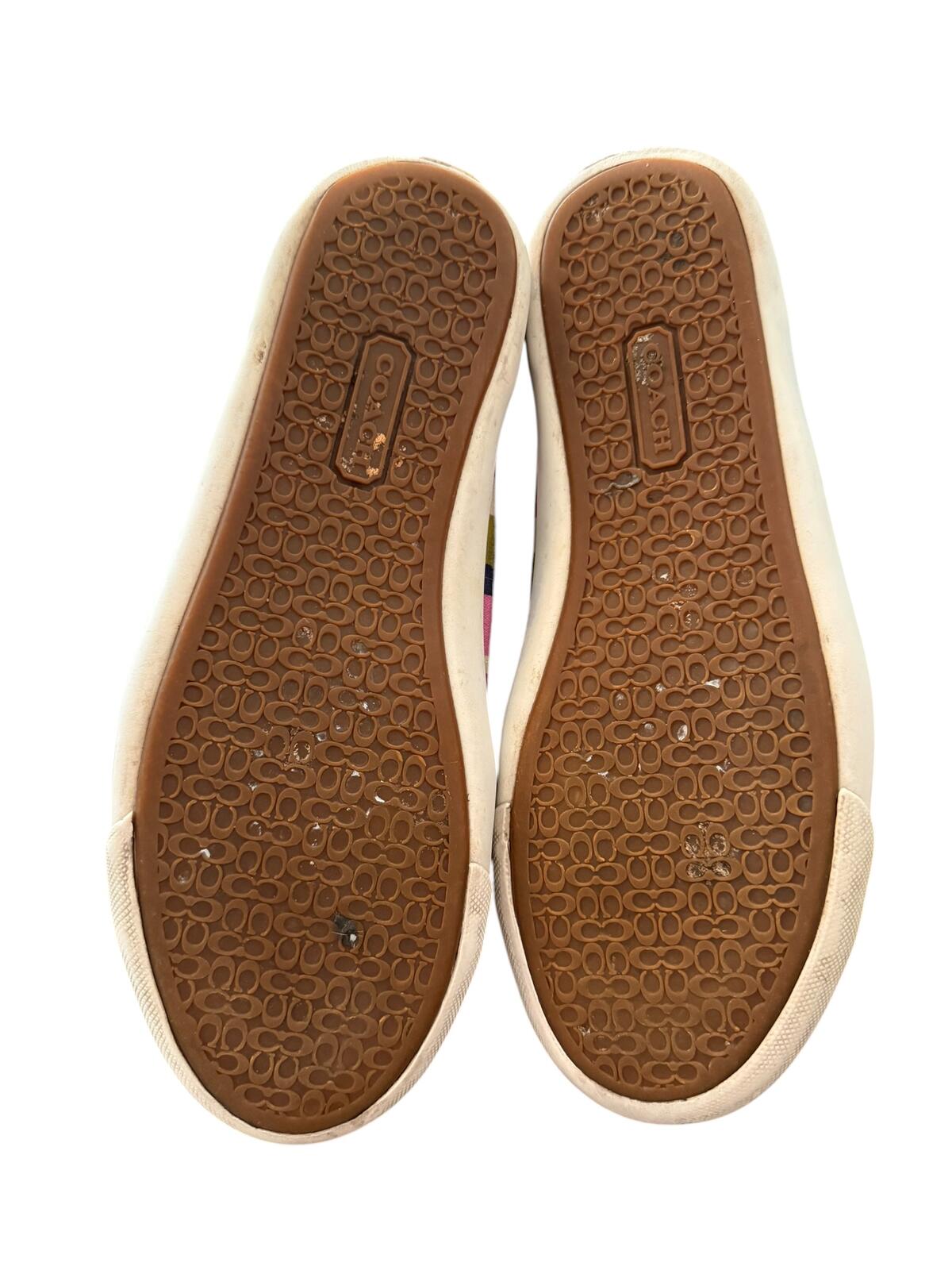 Coach Barrett Striped Leather Low Top Sneakers