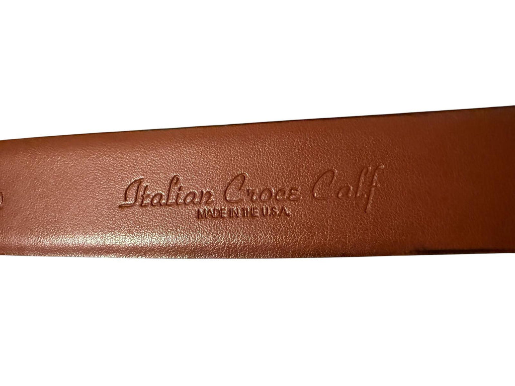 Torino Brown Leather Belt with Gold-Tone Buckle