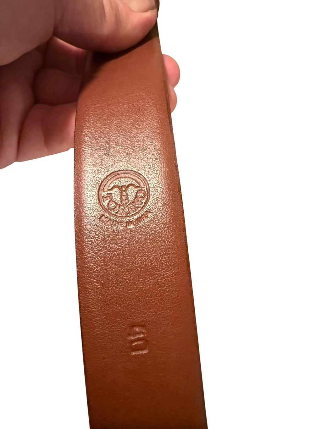 Torino Brown Leather Belt with Gold-Tone Buckle