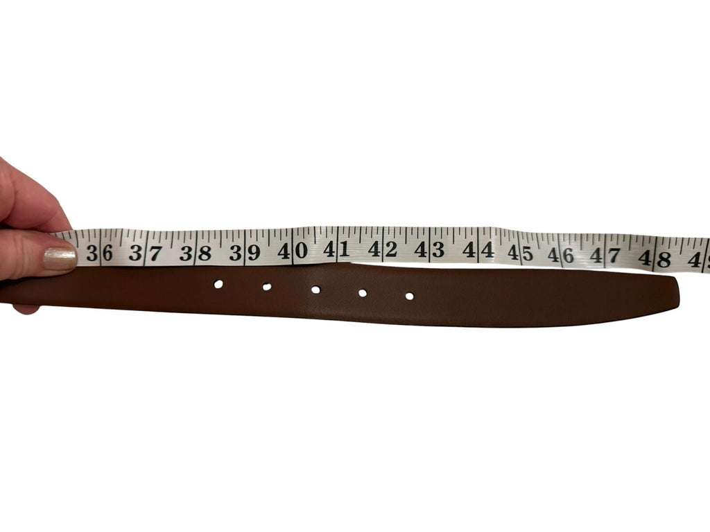 Torino Brown Leather Belt with Gold-Tone Buckle
