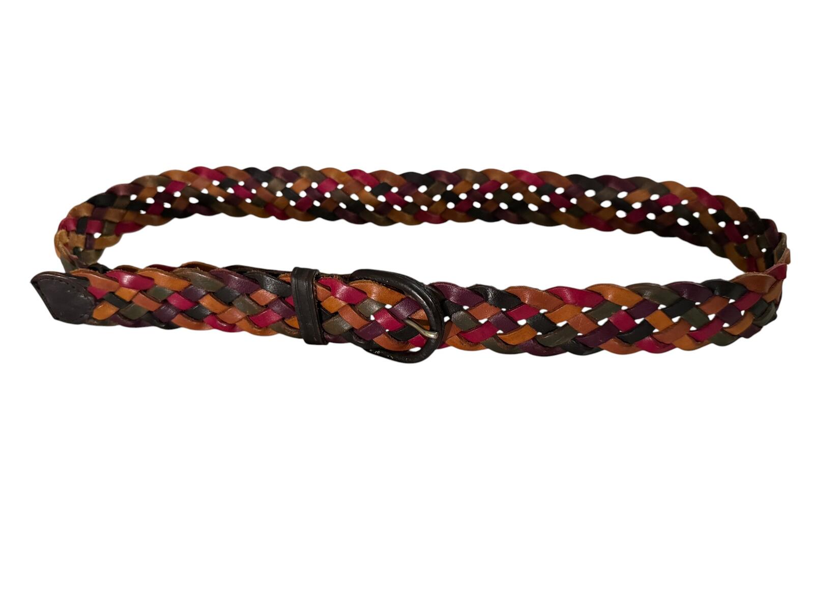 Omega Multicolor Braided Leather Belt