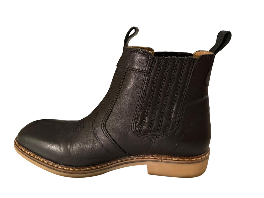 Brunello’s Black Leather Cowboy Ankle Boots
