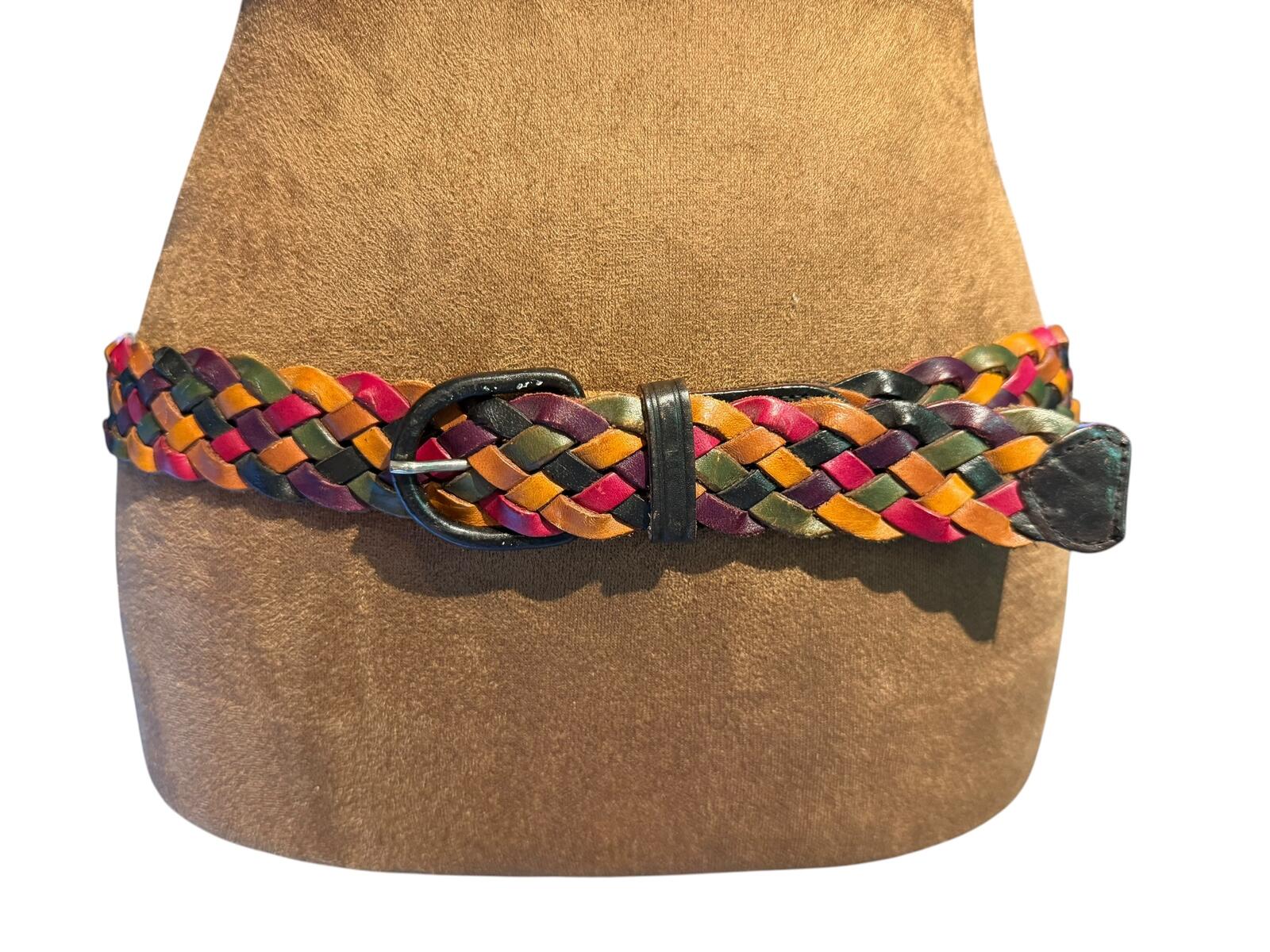 Omega Multicolor Braided Leather Belt