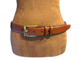 Torino Brown Leather Belt with Gold-Tone Buckle