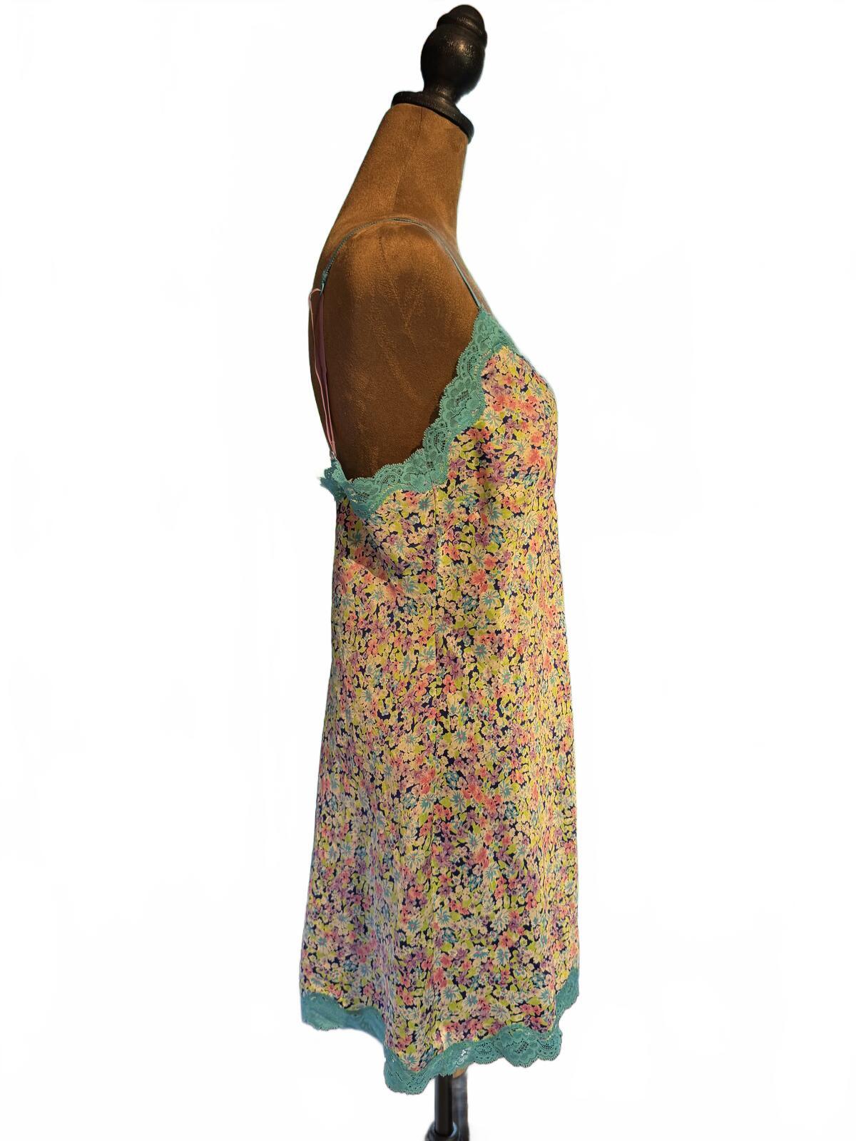Victoria's Secret Floral Lace Trim Chemise Nightgown