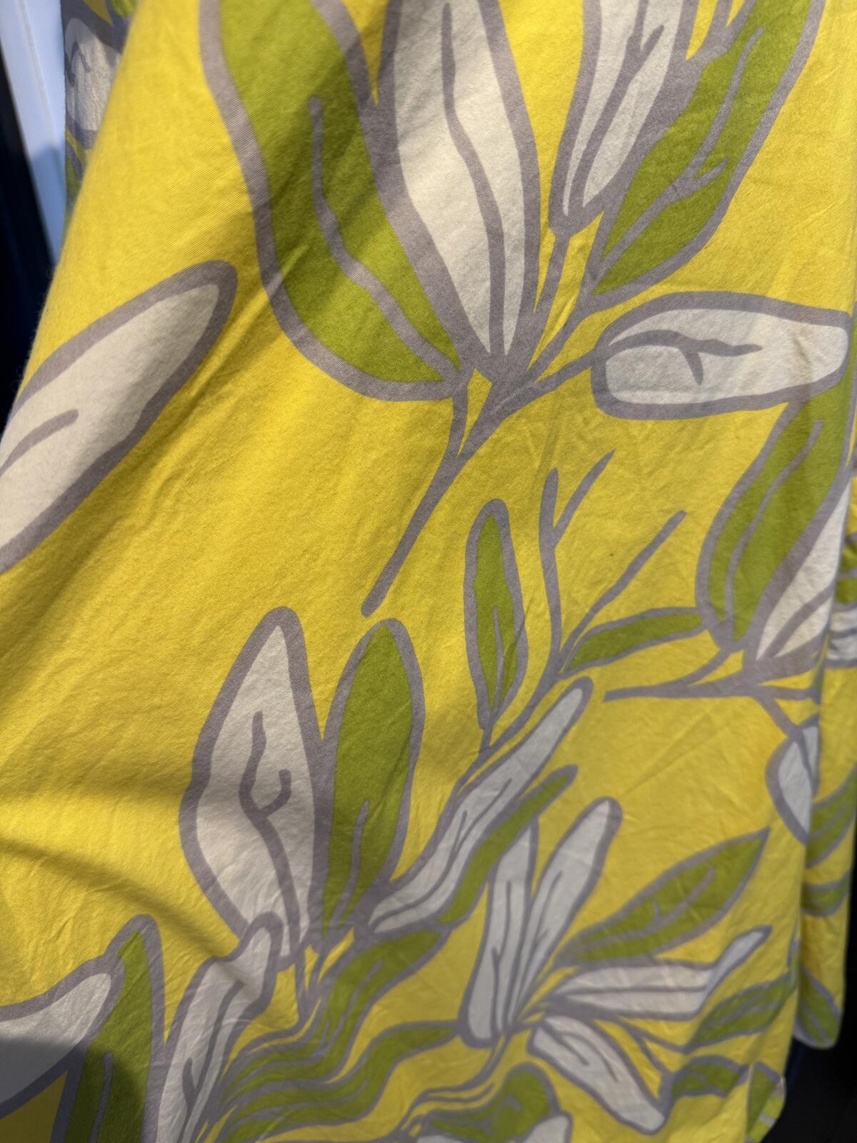 Bitten Yellow Leaf Print Strapless Dress