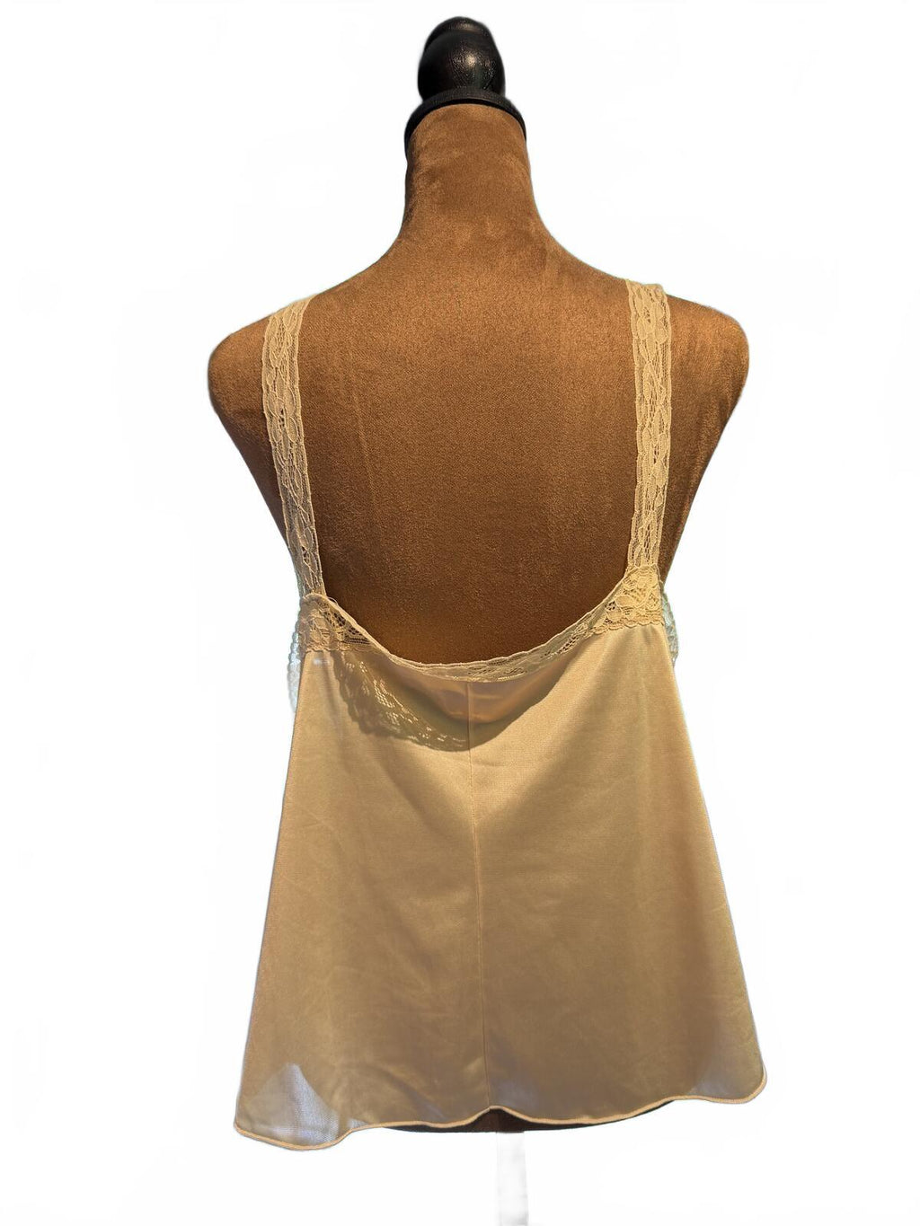 Vanity Fair Beige Nylon Lace Trim Camisole