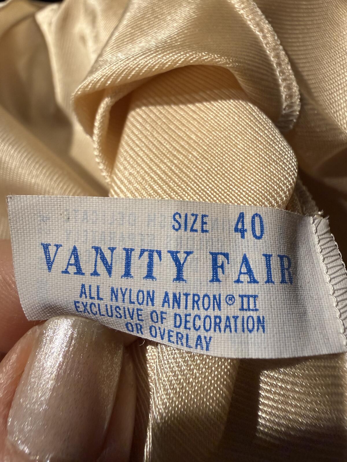 Vanity Fair Beige Nylon Lace Trim Camisole