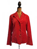 JM Collection Red Embroidered Velvet Blazer Jacket