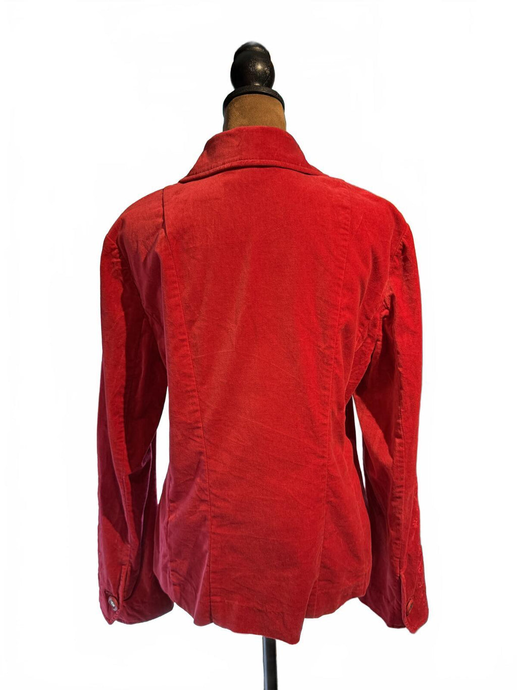 JM Collection Red Embroidered Velvet Blazer Jacket