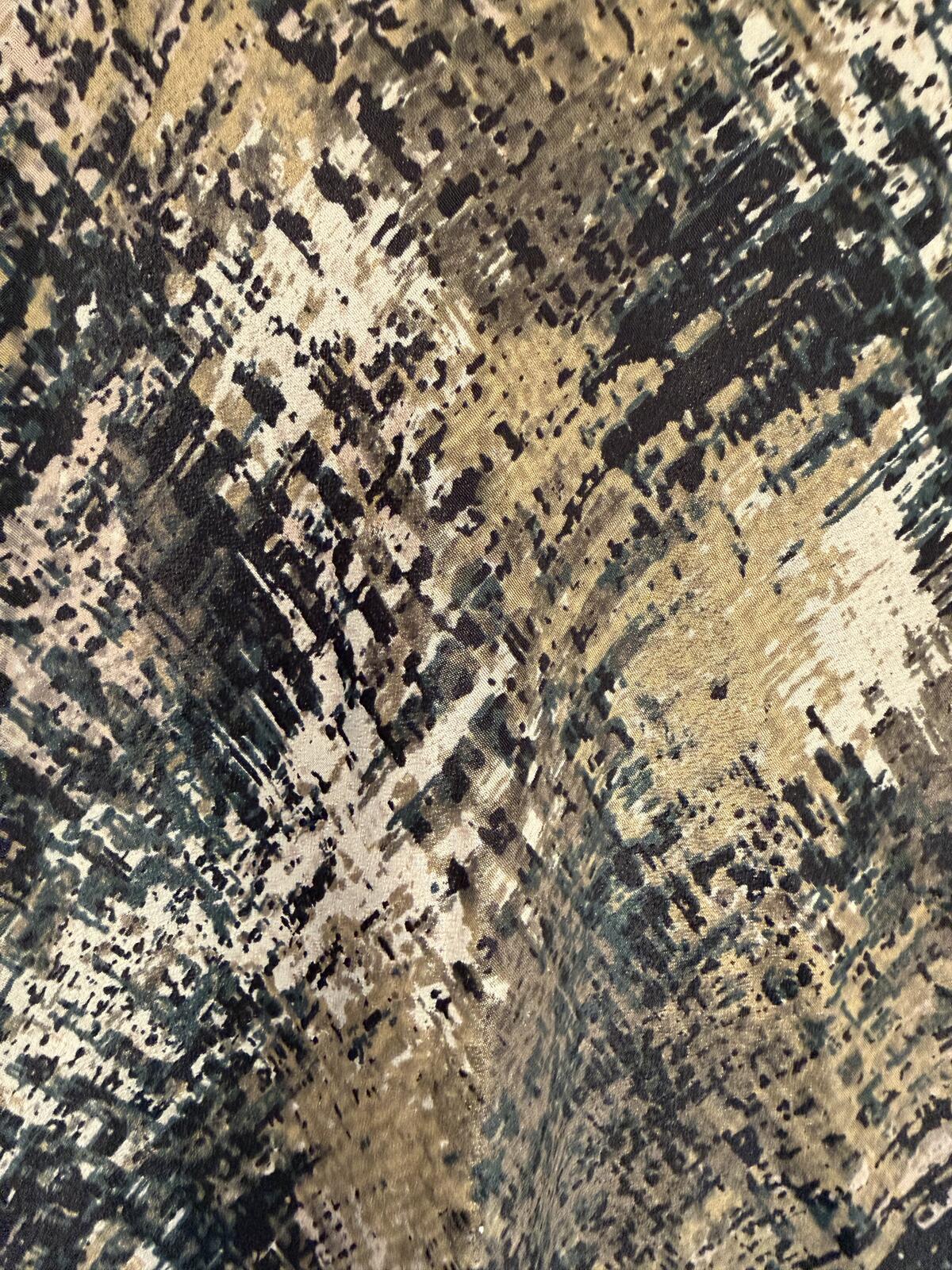Venezia Brown Black Abstract Print Spaghetti Strap Maxi Dress