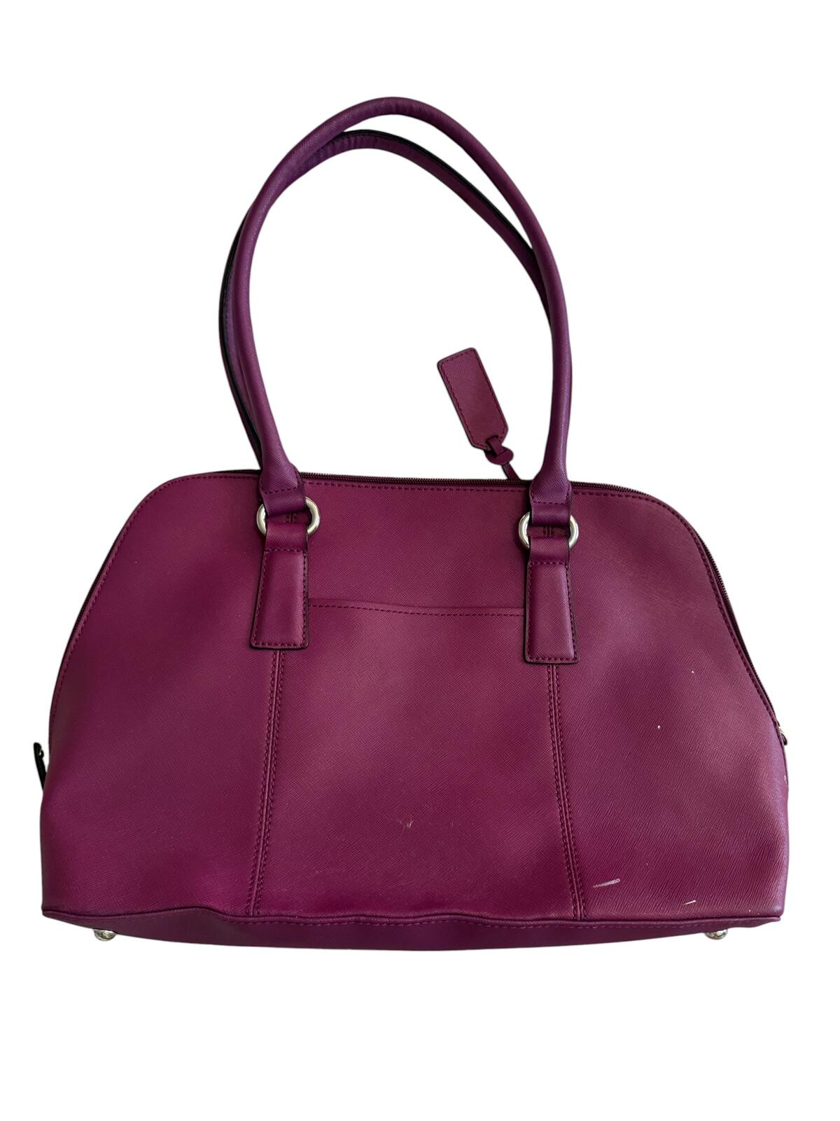 Tignanello Magenta Saffiano Leather Dome Satchel Shoulder Bag