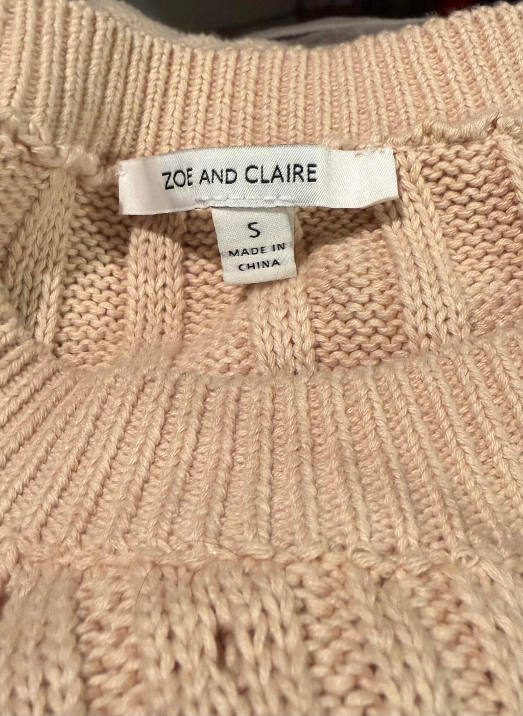 Zoe and Claire Cream Knit Midi Dress with Short Sleeves