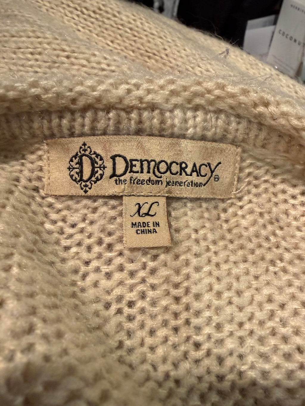 Democracy Cozy Beige Sweater with Owl Design