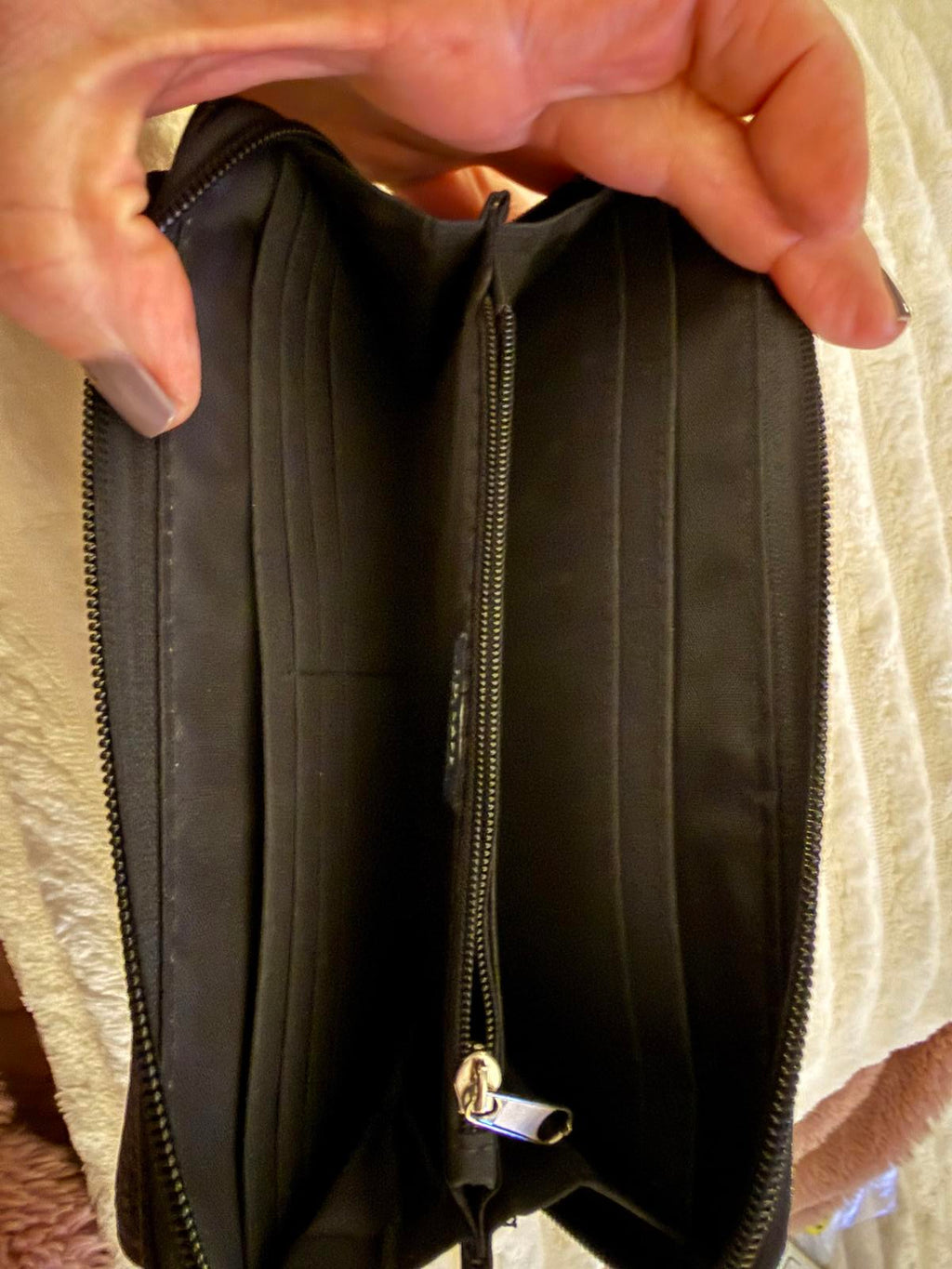 Black Zip-Around Leather Wallet
