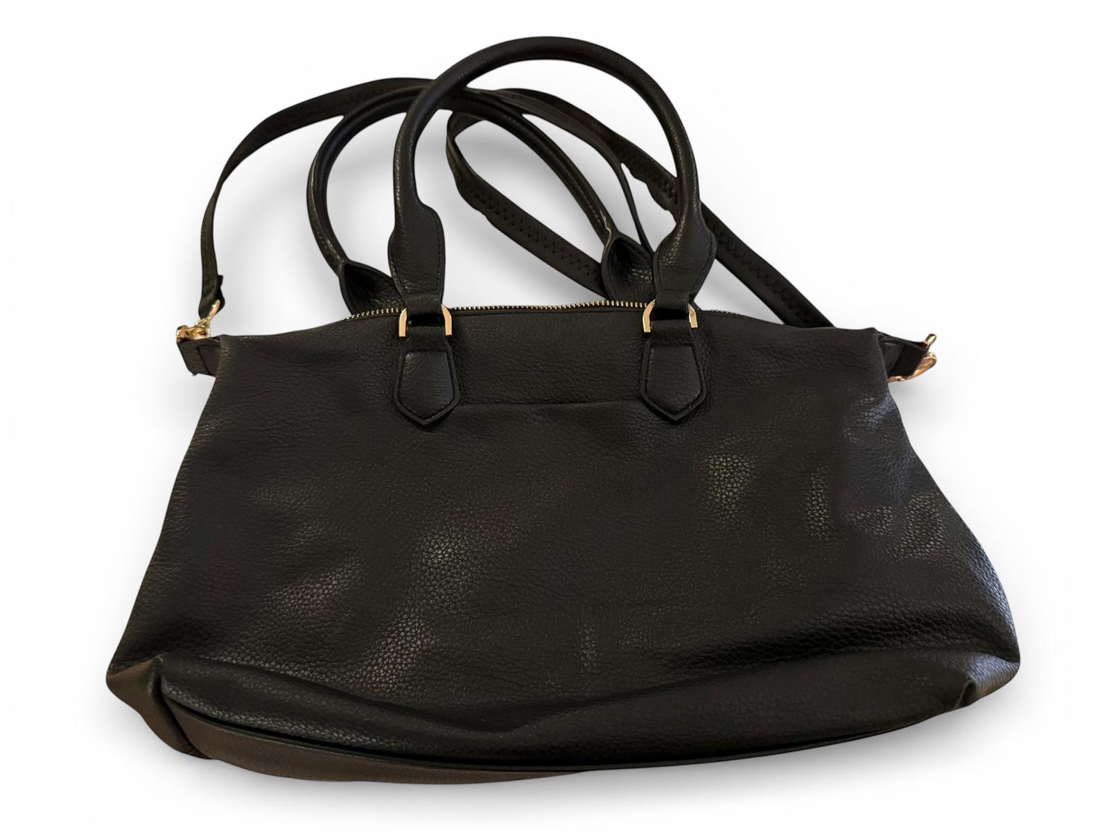 A New Day Black Handbag with Dual Handles and Adjustable Strap
