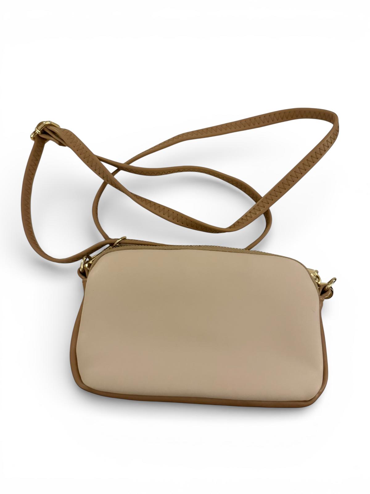 TAOMICMIC Beige Crossbody Bag with Brown Trim