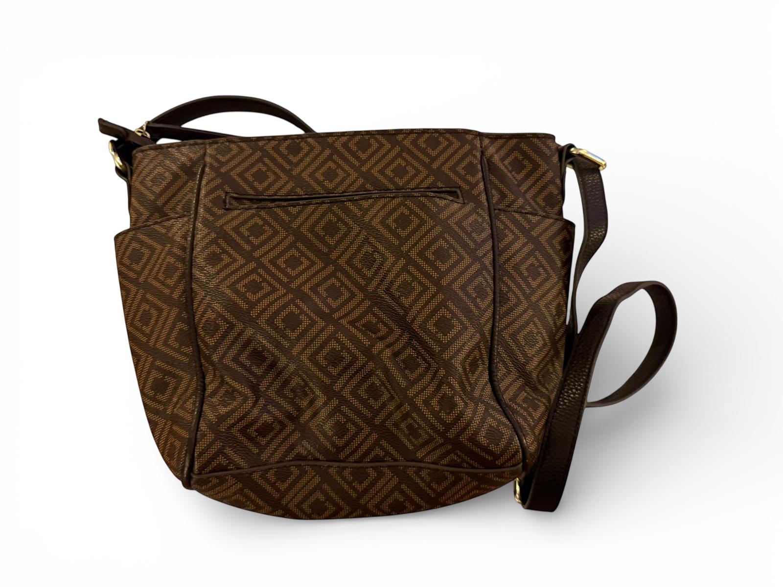 Liz Claiborne Brown Patterned Shoulder Bag