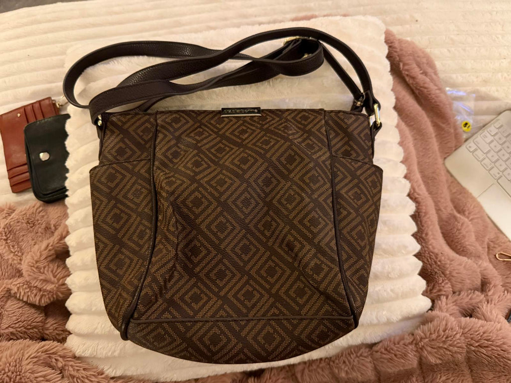 Liz Claiborne Brown Patterned Shoulder Bag