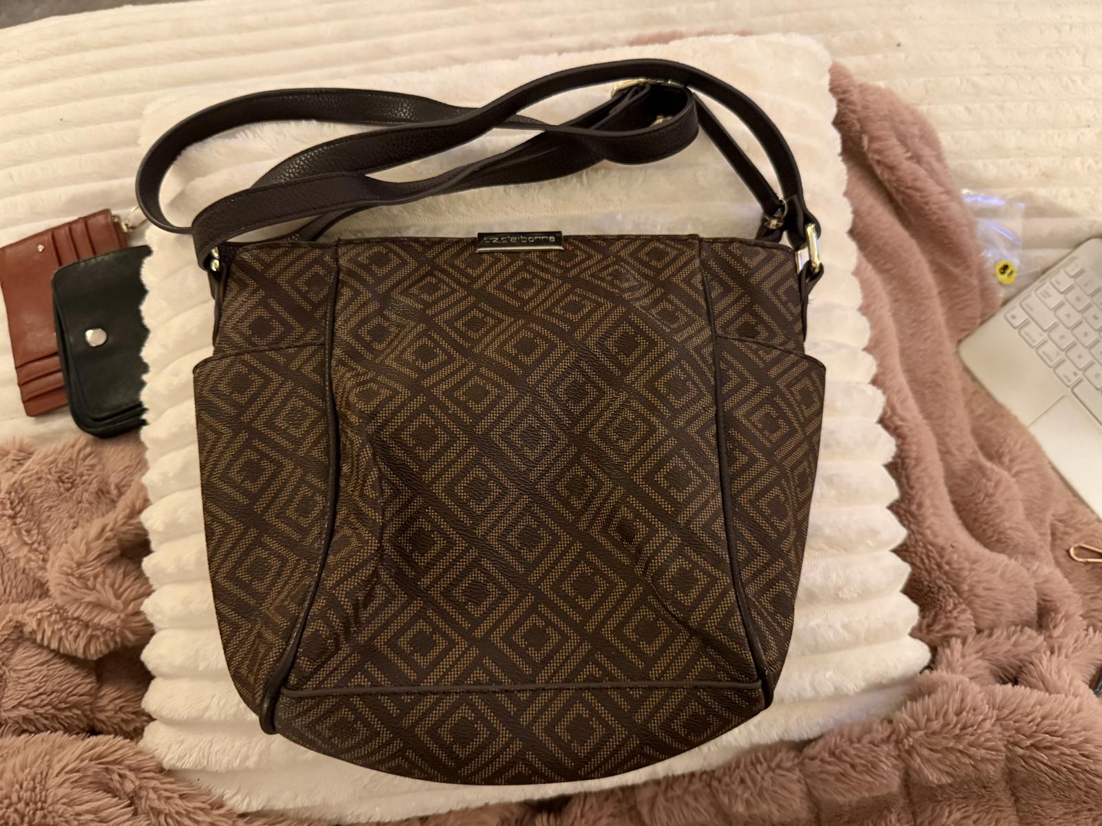 Liz Claiborne Brown Patterned Shoulder Bag