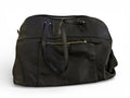 Large Black Faux Leather Travel Tote Bag