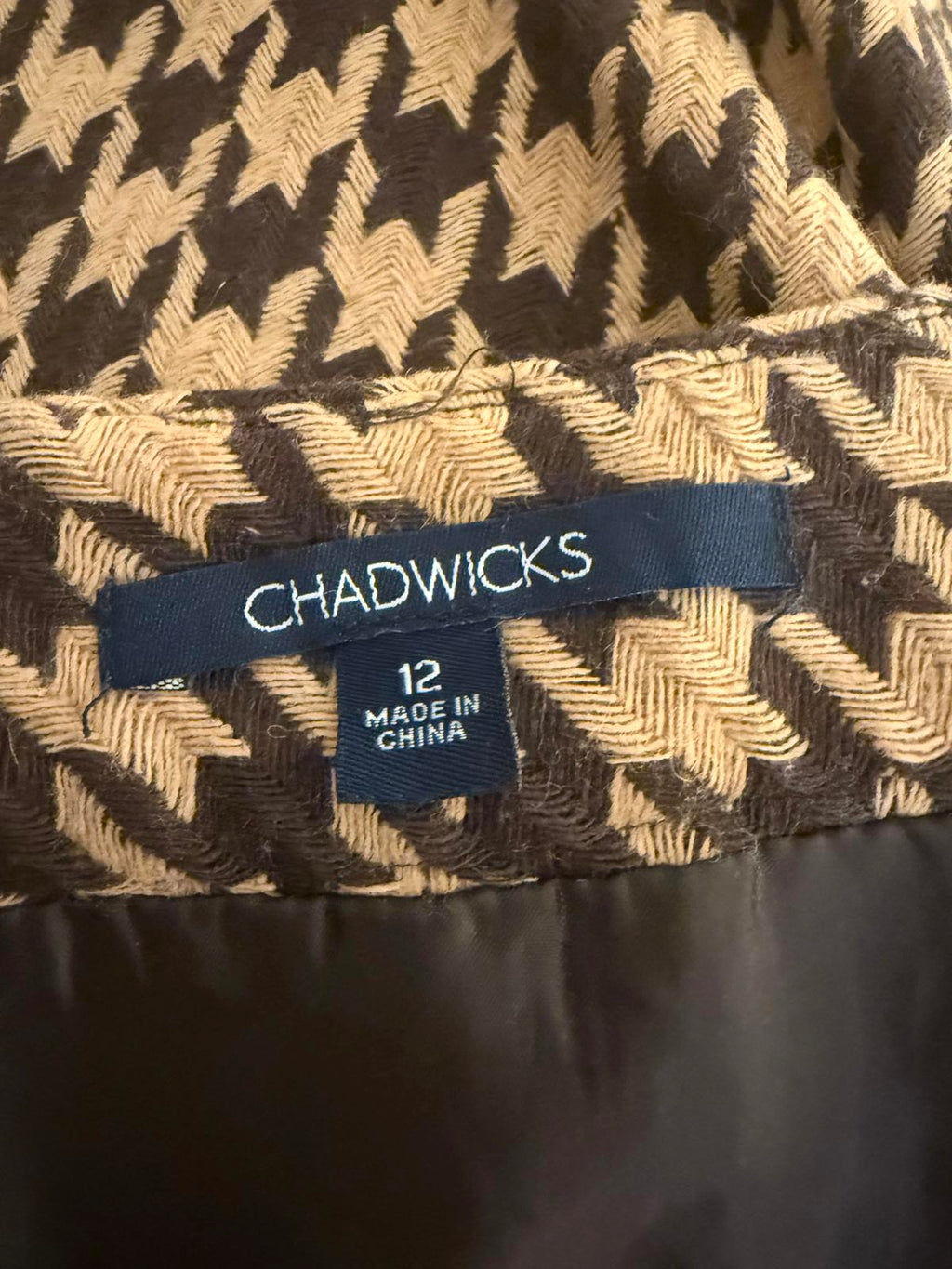 Chadwicks Vintage Houndstooth Pattern A-Line Skirt