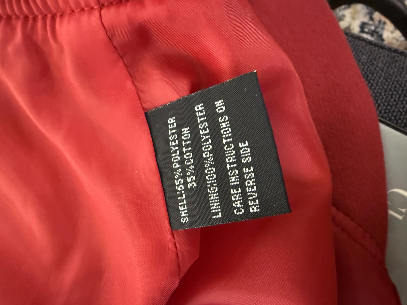 Montana Co. Red Ruffled Button-Up Jacket