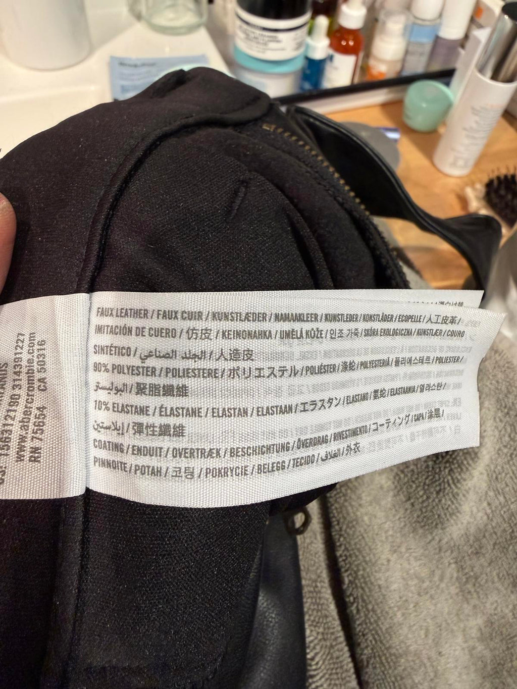 Abercrombie & Fitch High Waist Black Faux Leather Paperbag Pants with Belt