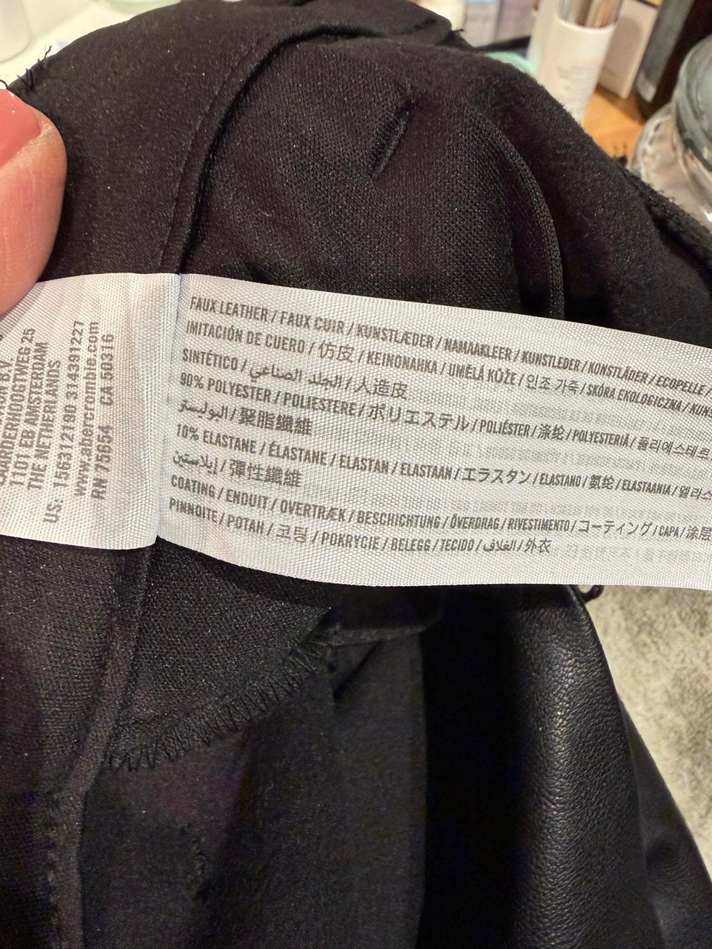 Abercrombie & Fitch High Waist Black Faux Leather Paperbag Pants with Belt