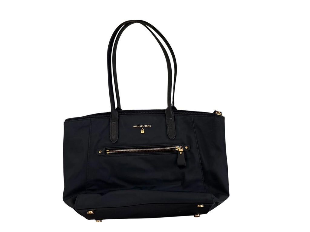 Michael Kors Blue Nylon Tote Bag with Gold Hardware