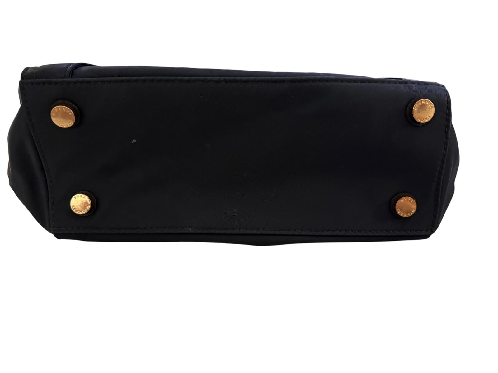 Michael Kors Blue Nylon Tote Bag with Gold Hardware