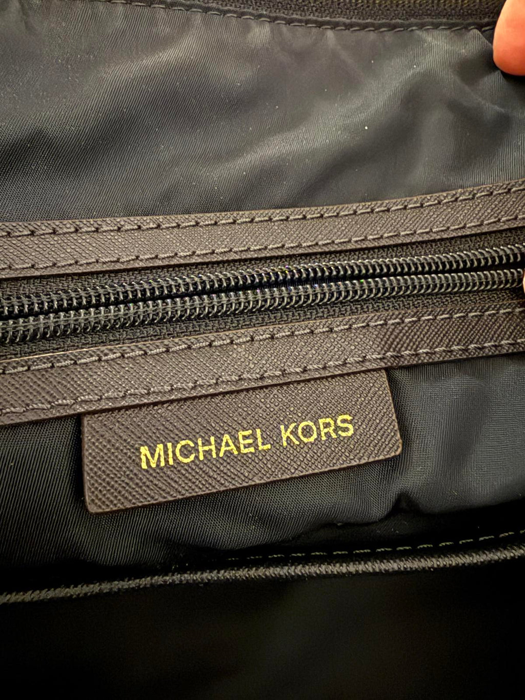 Michael Kors Blue Nylon Tote Bag with Gold Hardware