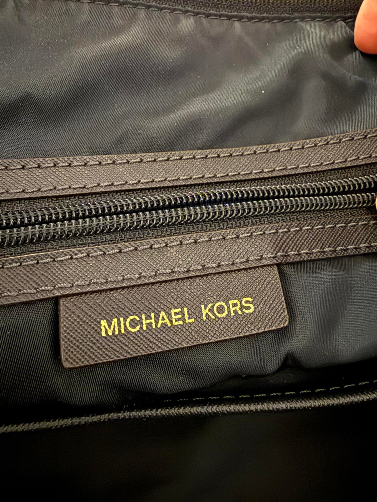 Michael Kors Blue Nylon Tote Bag with Gold Hardware