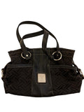 Tignanello Black Patterned Shoulder Bag