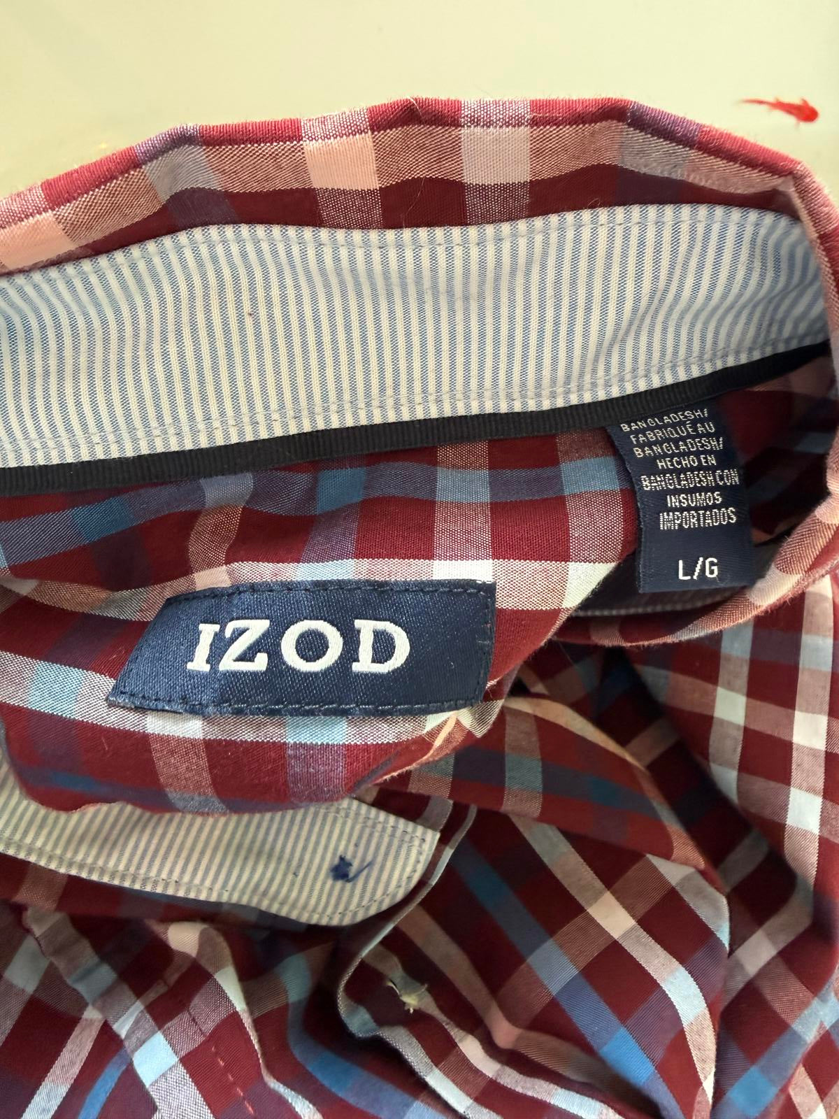 IZOD Long Sleeve Plaid Button-Up Shirt