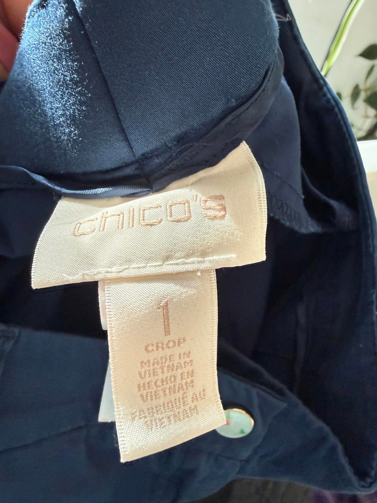 Chico's Blue Crop Cargo Pants