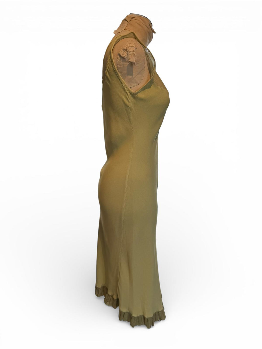 Marina Avraam Sleeveless Olive Green Midi Dress