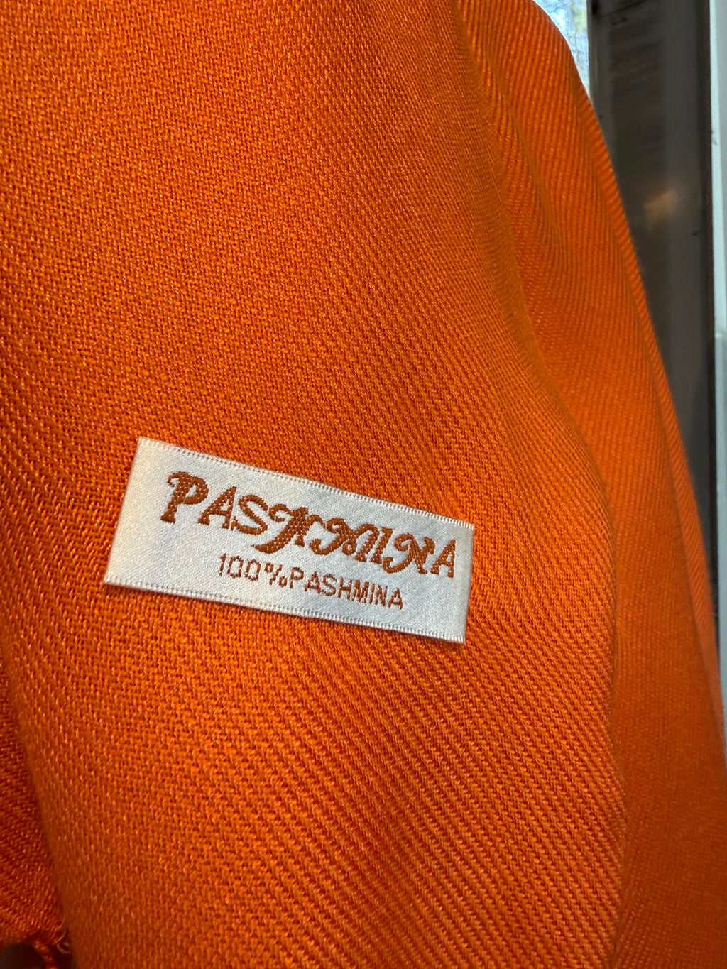 100% Pashmina Orange Shawl Wrap Scarf