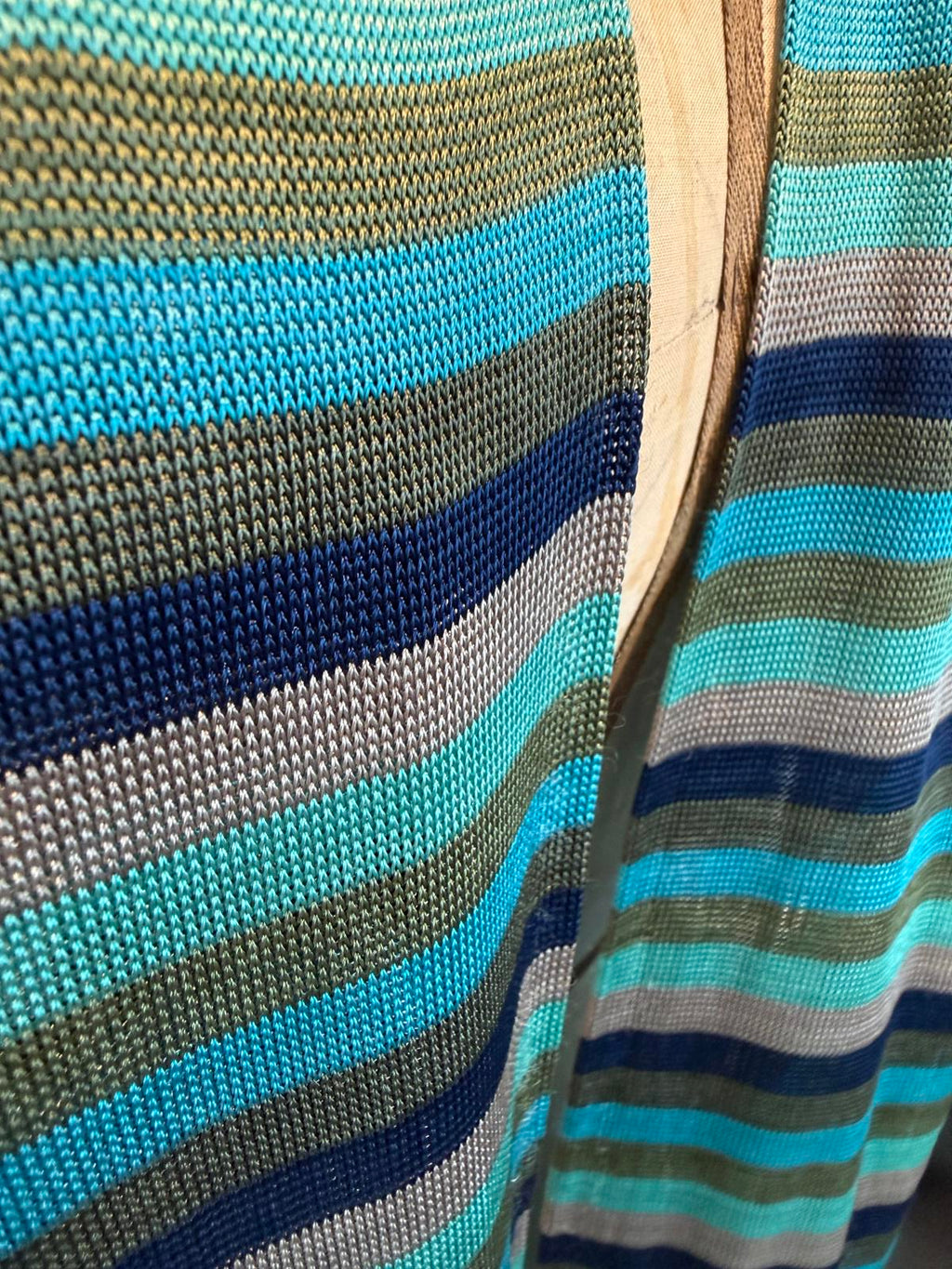 Striped Knit Scarf with Fringe