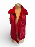 Ralph Lauren Red Quilted Sleeveless Vest with High Collar