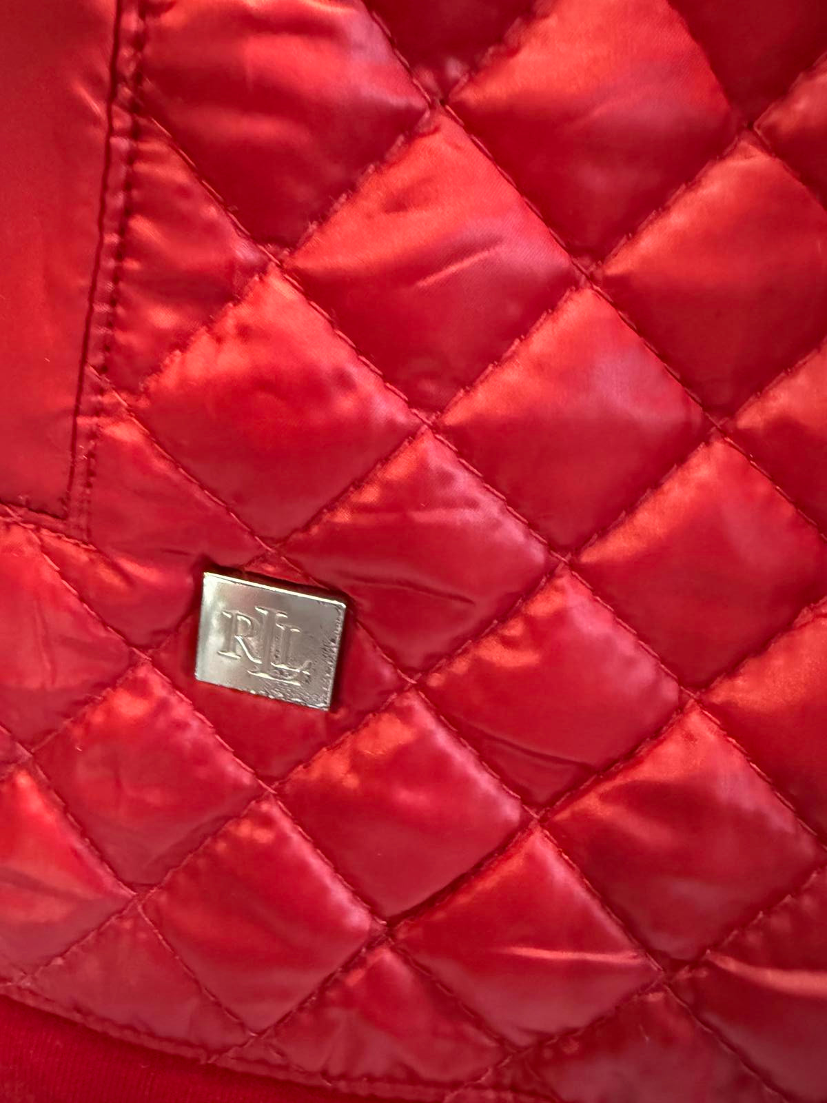 Ralph Lauren Red Quilted Sleeveless Vest with High Collar