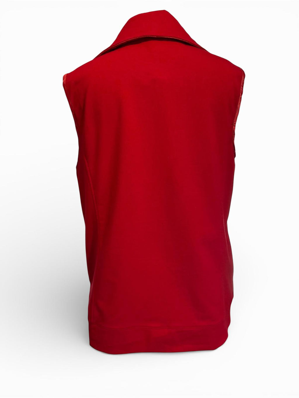 Ralph Lauren Red Quilted Sleeveless Vest with High Collar