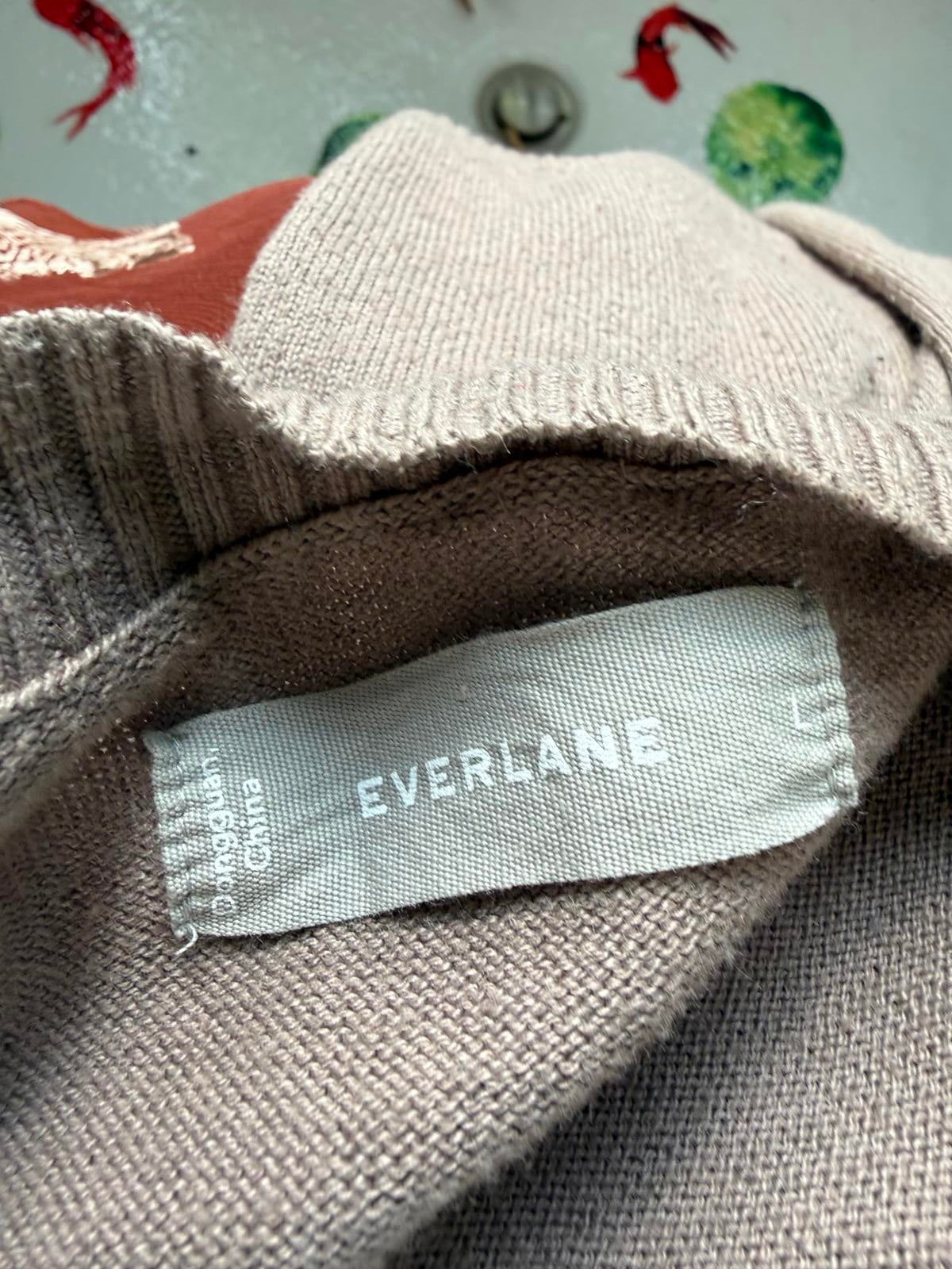Everlane Lightweight Tan Crew Neck Sweater