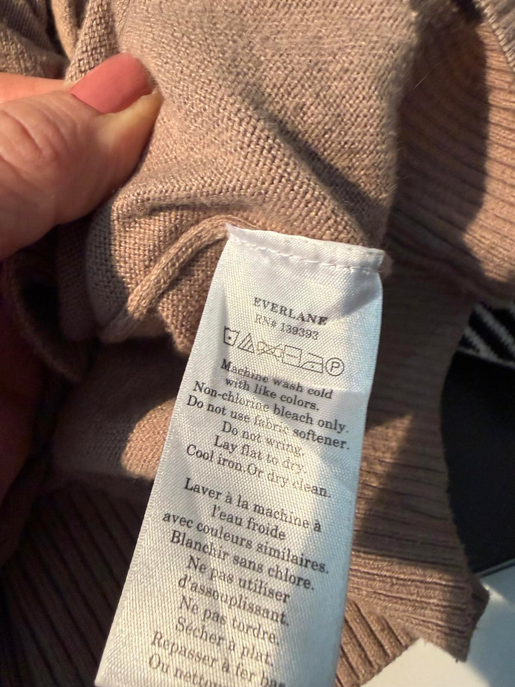Everlane Lightweight Tan Crew Neck Sweater