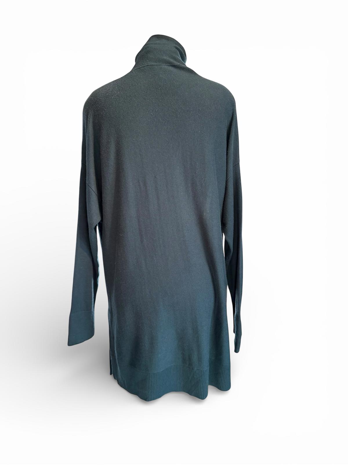 Teal Long Sleeve Turtleneck Long Sweater