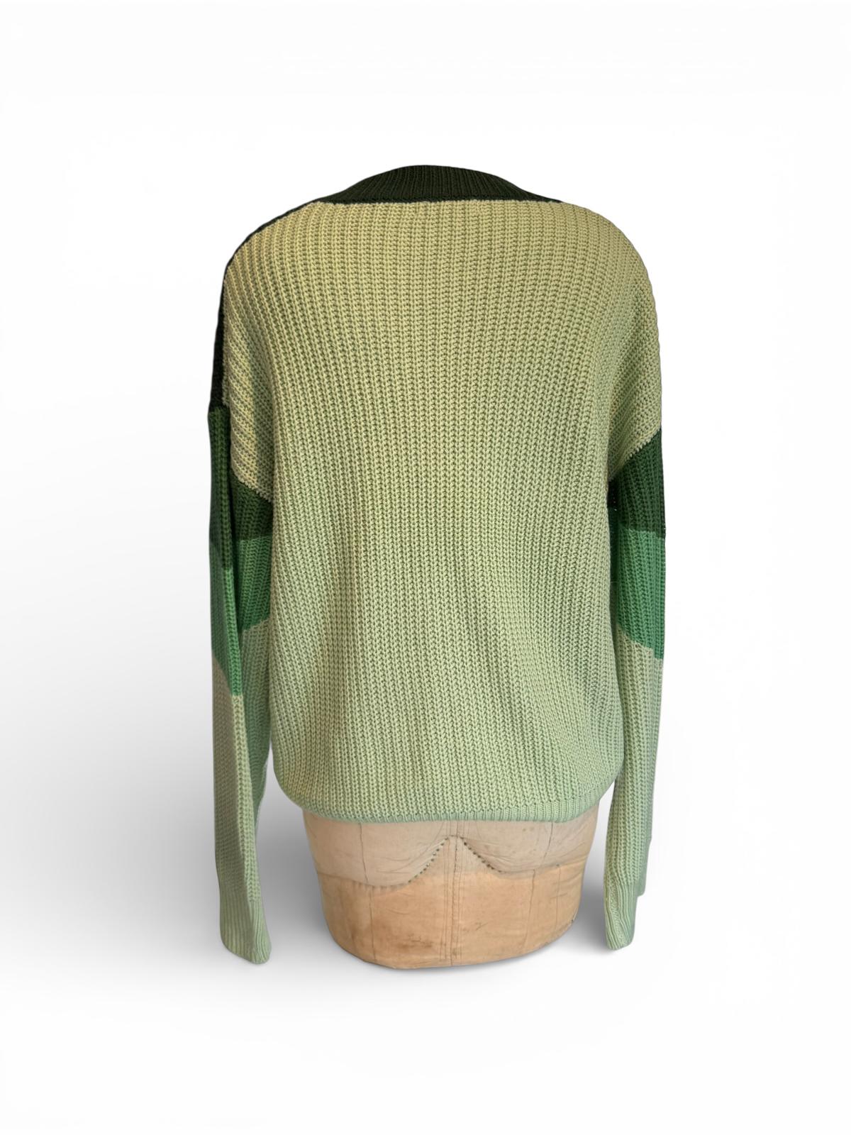 Green Gradient Knit Sweater